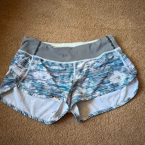 Lululemon Athletica Blue and White Athletic Speed Shorts